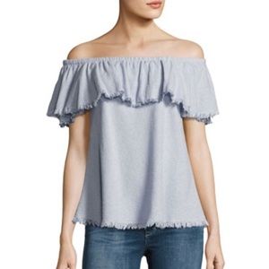 Velvet
Paloma Off-the-Shoulder Striped Top, Blue, NWT